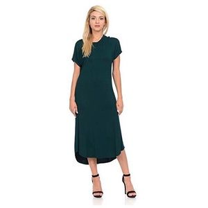 Iconic Luxe Women's A-Line Short Sleeve Midi Dress